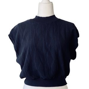 Phillip Lim 3-1 Navy Cap Sleeve Top
